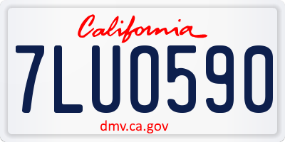 CA license plate 7LUO590