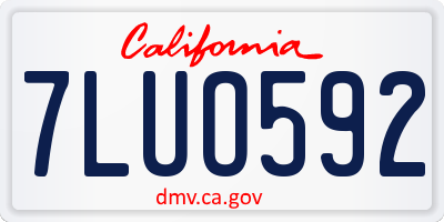 CA license plate 7LUO592