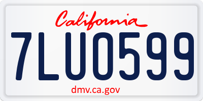 CA license plate 7LUO599