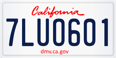 CA license plate 7LUO601