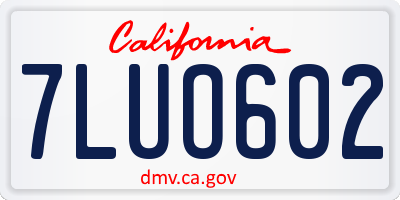 CA license plate 7LUO602