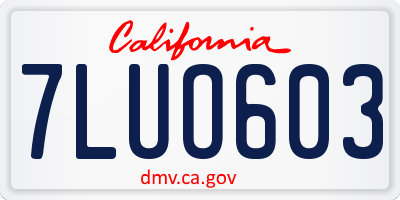 CA license plate 7LUO603