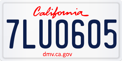 CA license plate 7LUO605