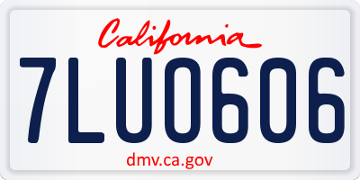 CA license plate 7LUO606
