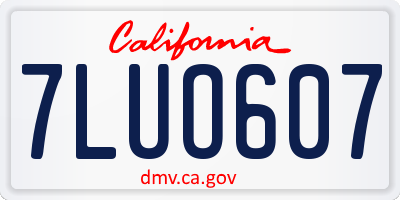 CA license plate 7LUO607