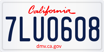 CA license plate 7LUO608