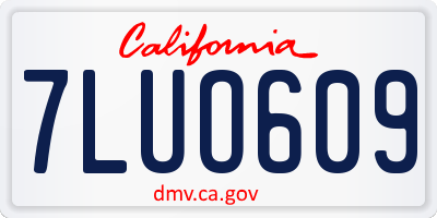 CA license plate 7LUO609
