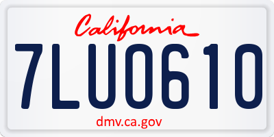 CA license plate 7LUO610