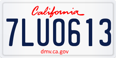 CA license plate 7LUO613