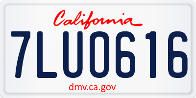 CA license plate 7LUO616