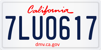 CA license plate 7LUO617