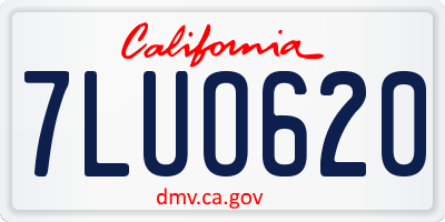 CA license plate 7LUO620