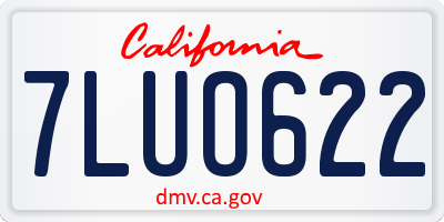 CA license plate 7LUO622