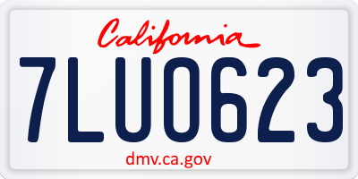 CA license plate 7LUO623