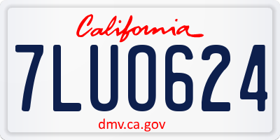 CA license plate 7LUO624
