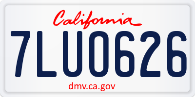 CA license plate 7LUO626
