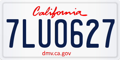 CA license plate 7LUO627