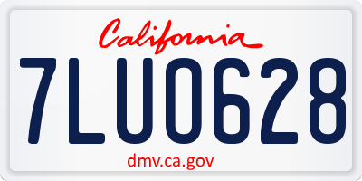 CA license plate 7LUO628