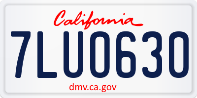CA license plate 7LUO630
