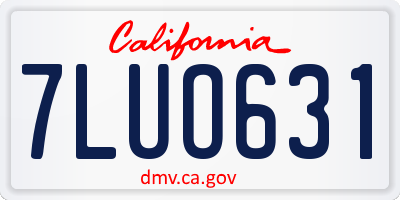 CA license plate 7LUO631