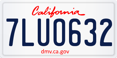 CA license plate 7LUO632
