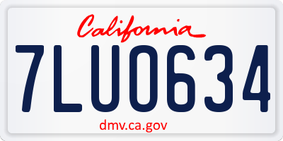 CA license plate 7LUO634