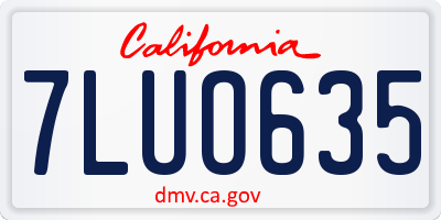 CA license plate 7LUO635