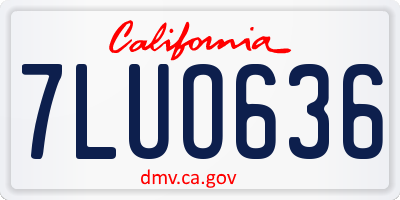 CA license plate 7LUO636