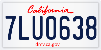 CA license plate 7LUO638
