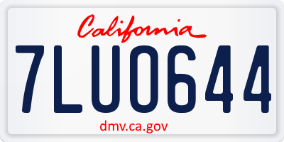 CA license plate 7LUO644