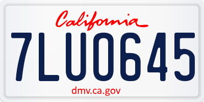 CA license plate 7LUO645