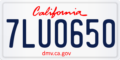 CA license plate 7LUO650