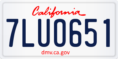 CA license plate 7LUO651