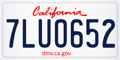 CA license plate 7LUO652