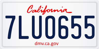 CA license plate 7LUO655