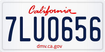 CA license plate 7LUO656