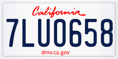 CA license plate 7LUO658