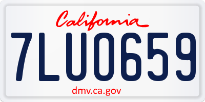 CA license plate 7LUO659