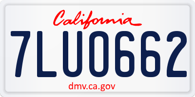 CA license plate 7LUO662
