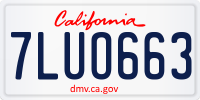 CA license plate 7LUO663