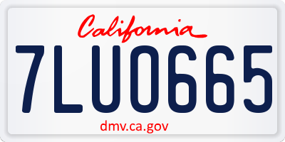 CA license plate 7LUO665