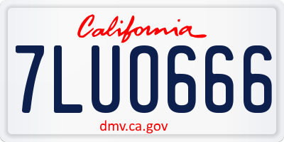 CA license plate 7LUO666