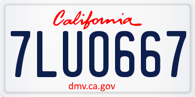 CA license plate 7LUO667