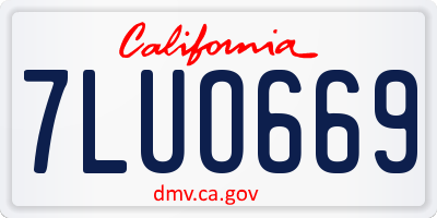 CA license plate 7LUO669