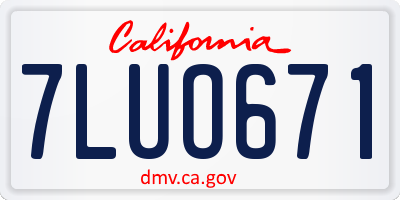 CA license plate 7LUO671