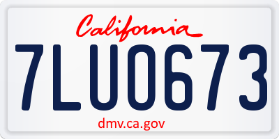CA license plate 7LUO673