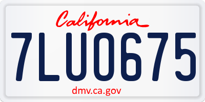 CA license plate 7LUO675