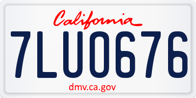 CA license plate 7LUO676