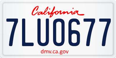 CA license plate 7LUO677
