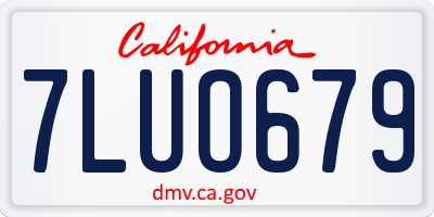 CA license plate 7LUO679